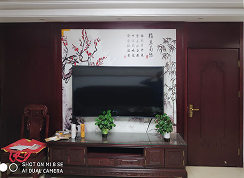 重庆中式家庭装修电视柜效果展示