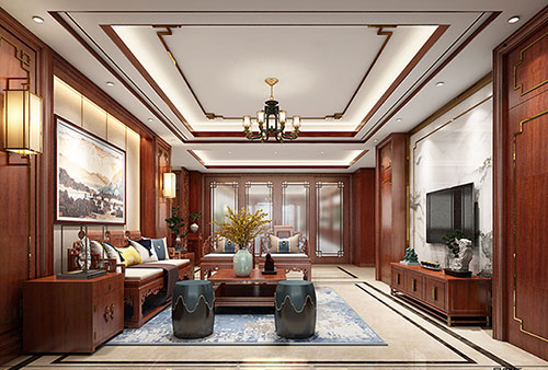 重庆小清新格调的现代简约别墅中式设计装修效果图