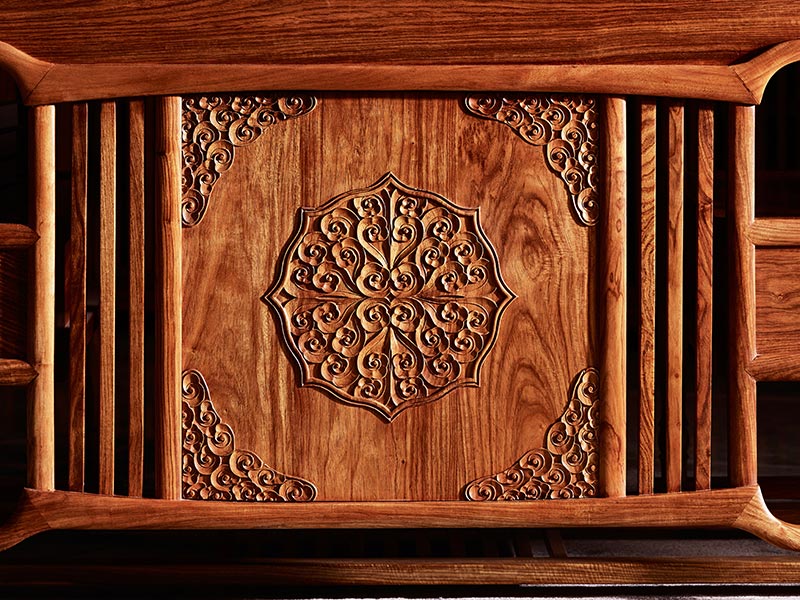 中式实木书柜—书桌